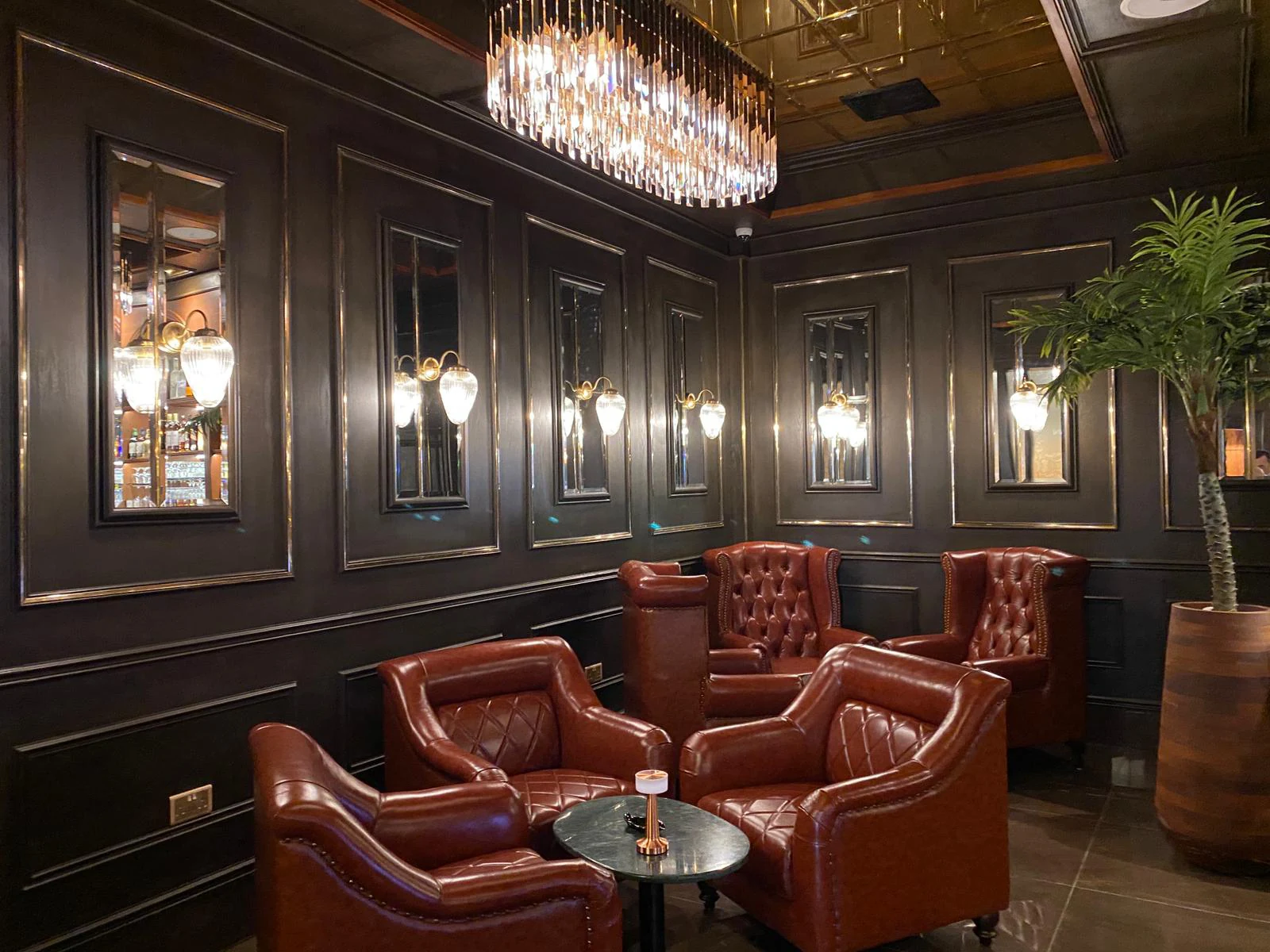 Leather seating in the Cuban Exclusive lounge